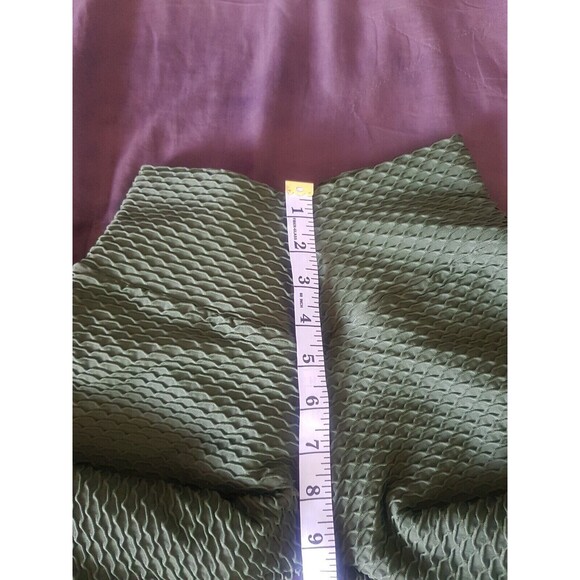 Booty by Brabants Womens Leggings One Size Croco Skin Green Activewear Ankle - Picture 10 of 12